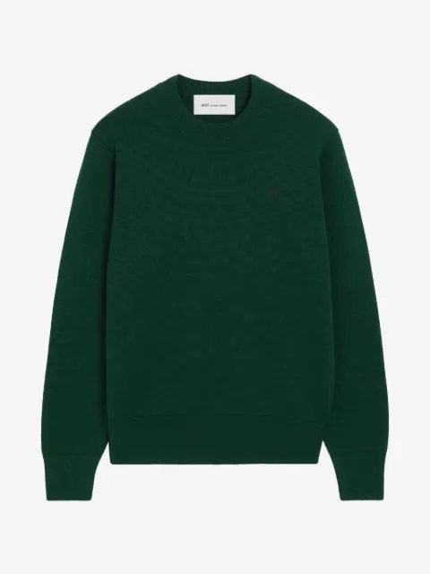 AMI Paris crewneck wool sweater with Ami de Coeur