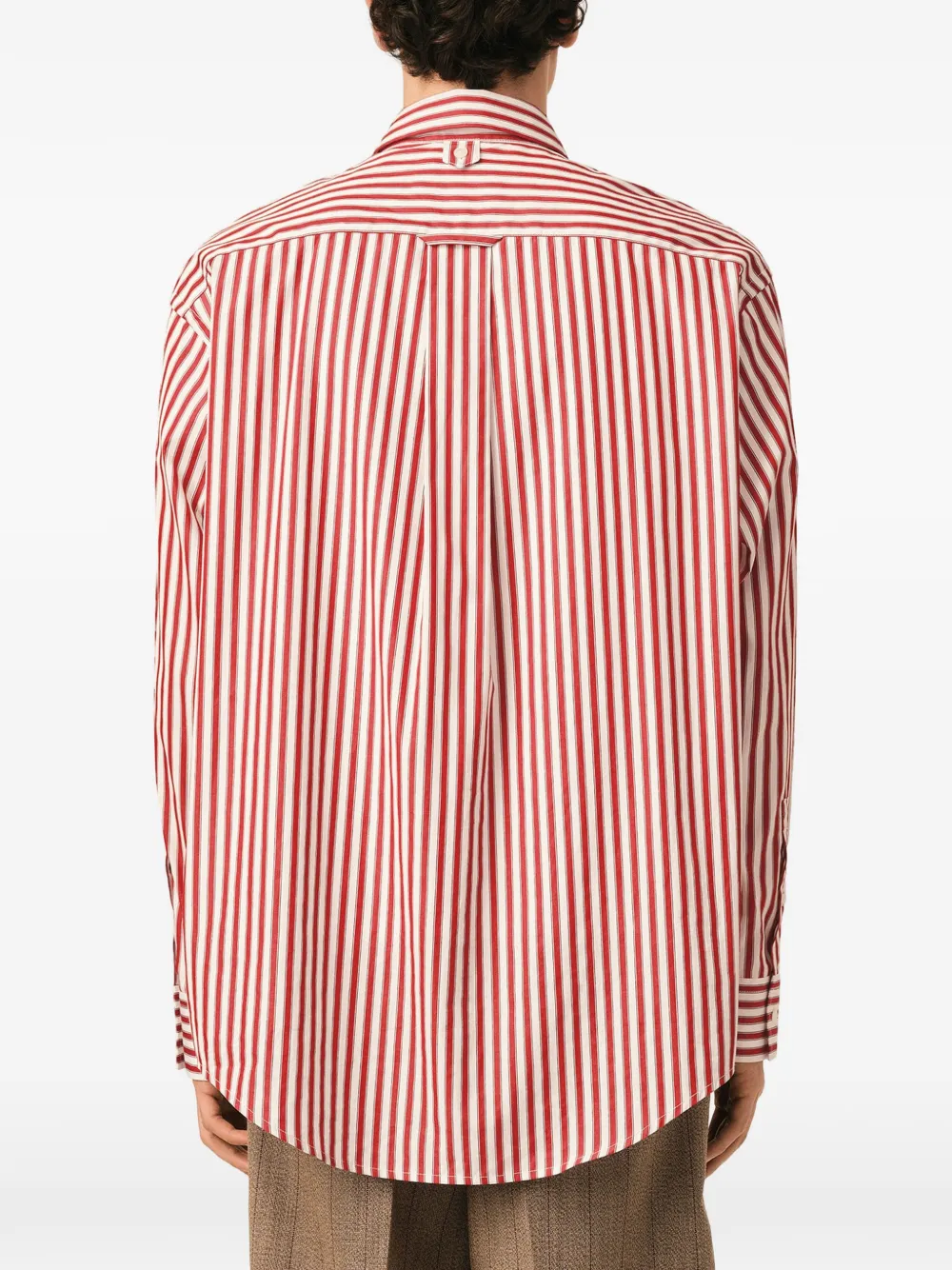 AMI Paris Gestreept shirt met Ami de Coeur-reliëf Rood