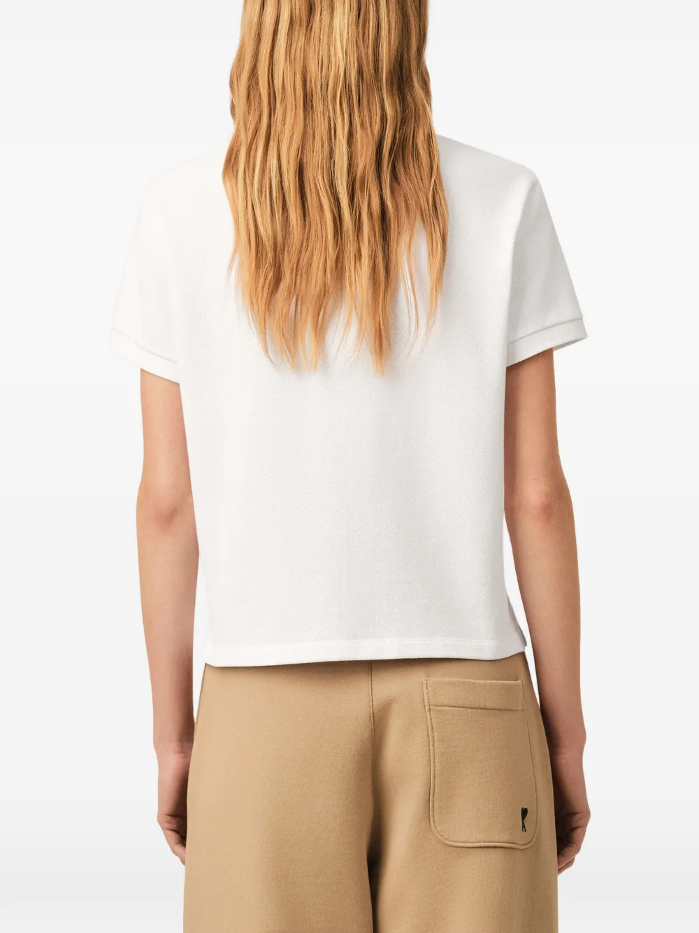AMI Paris Katoenen poloshirt met Ami de Coeur Wit