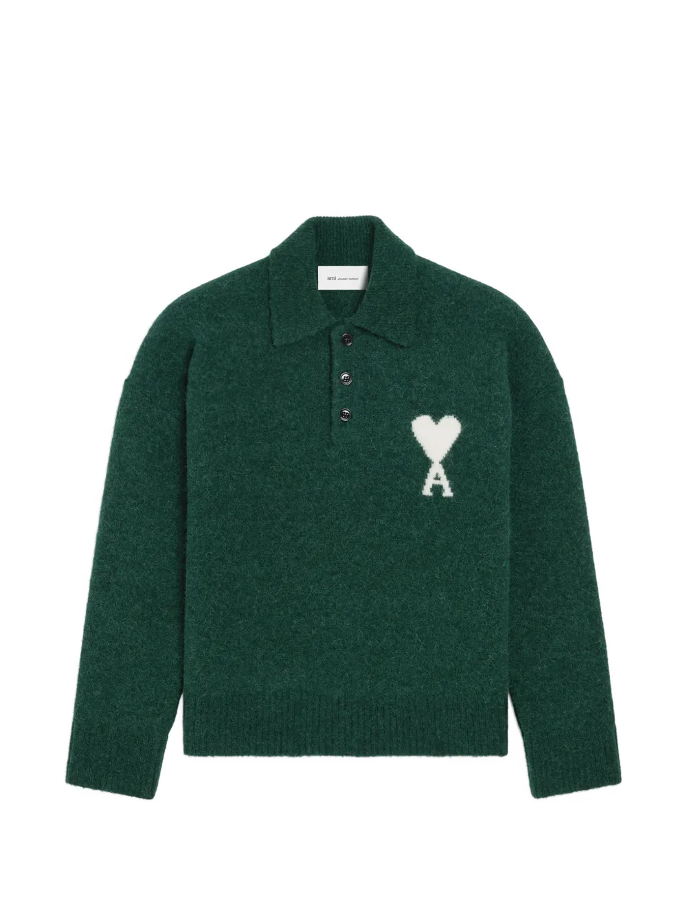 AMI Paris Polo Ami de Coeur in alpaca - Verde