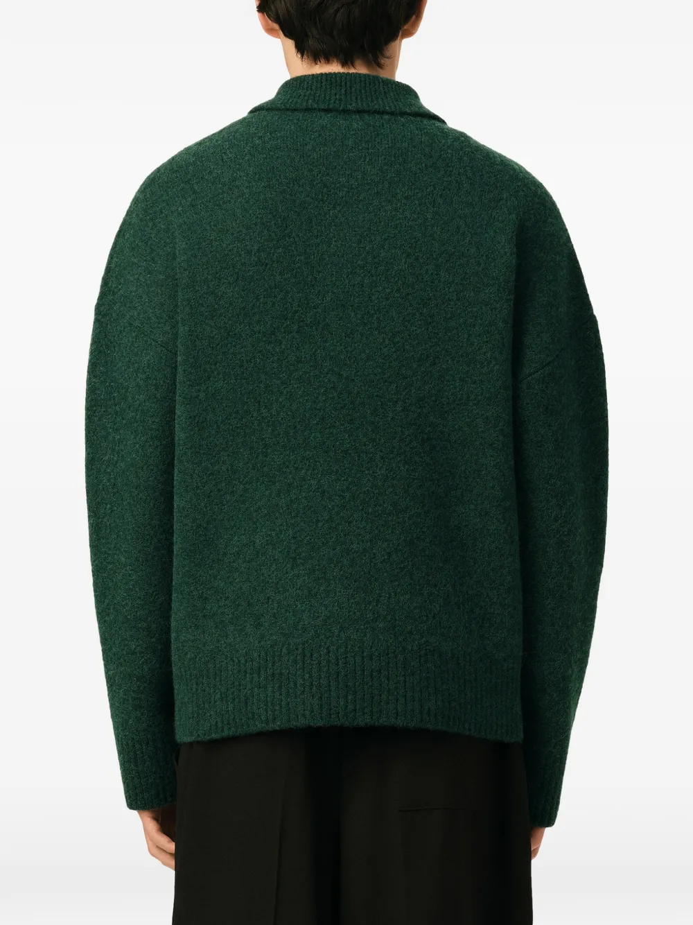 AMI Paris Alpaca poloshirt met Ami de Coeur Groen