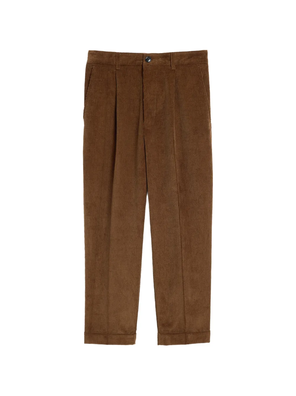 AMI Paris Pantaloni taglio a carota in velluto di cotone a coste - Marrone