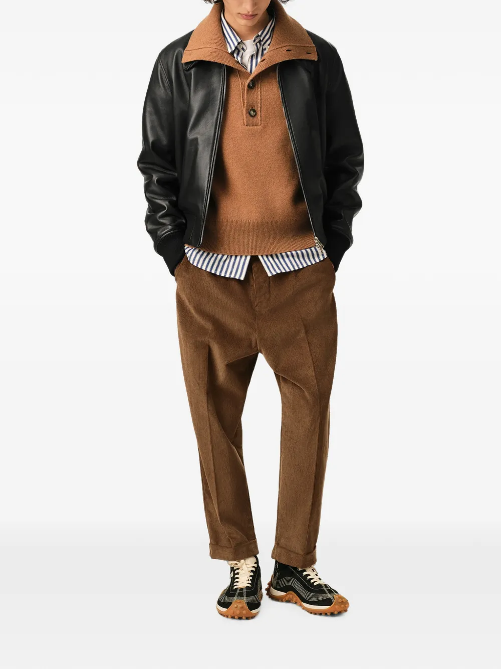 AMI Paris Ribfluwelen broek Bruin