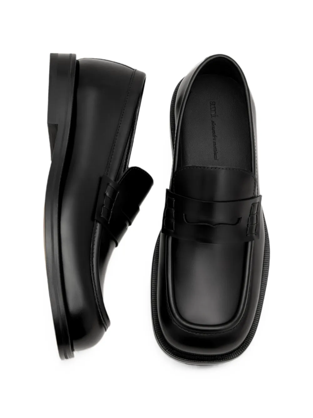 AMI Paris Loafers van koelenleer Zwart