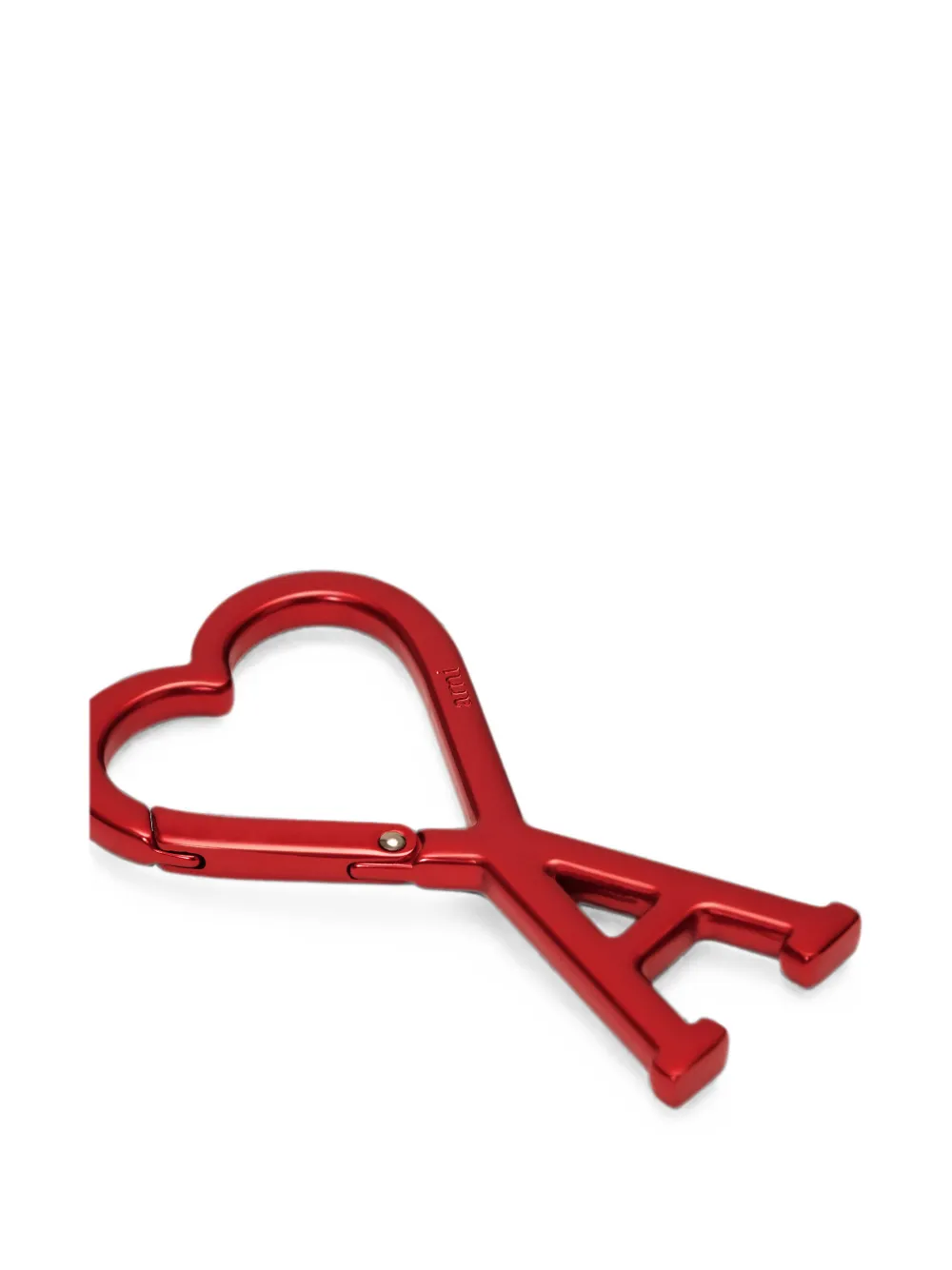 AMI Paris Rode aluminium sleutelhanger met haak en Ami de Coeur Rood