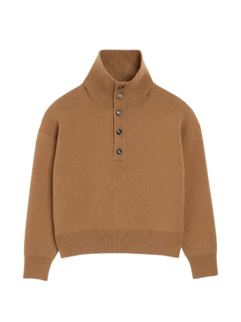 AMI Paris high buttoned collar wool sweater