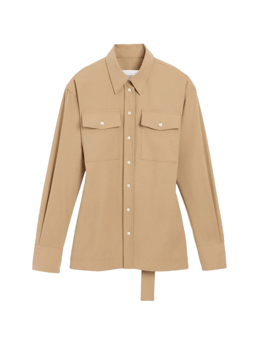AMI Paris Blouse met ballonmouwen Beige