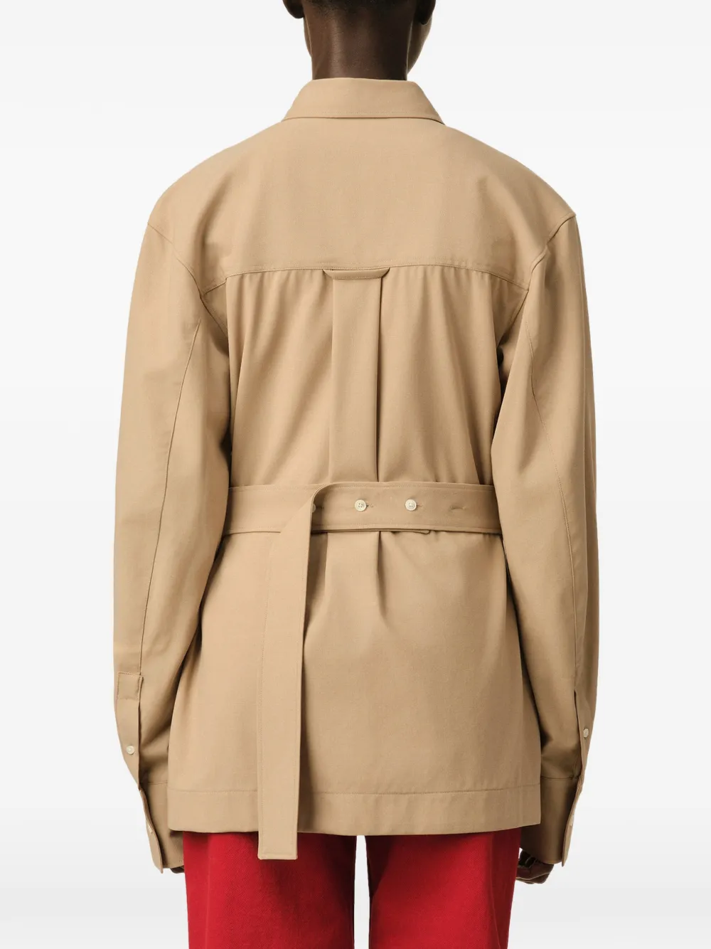 AMI Paris Blouse met ballonmouwen Beige