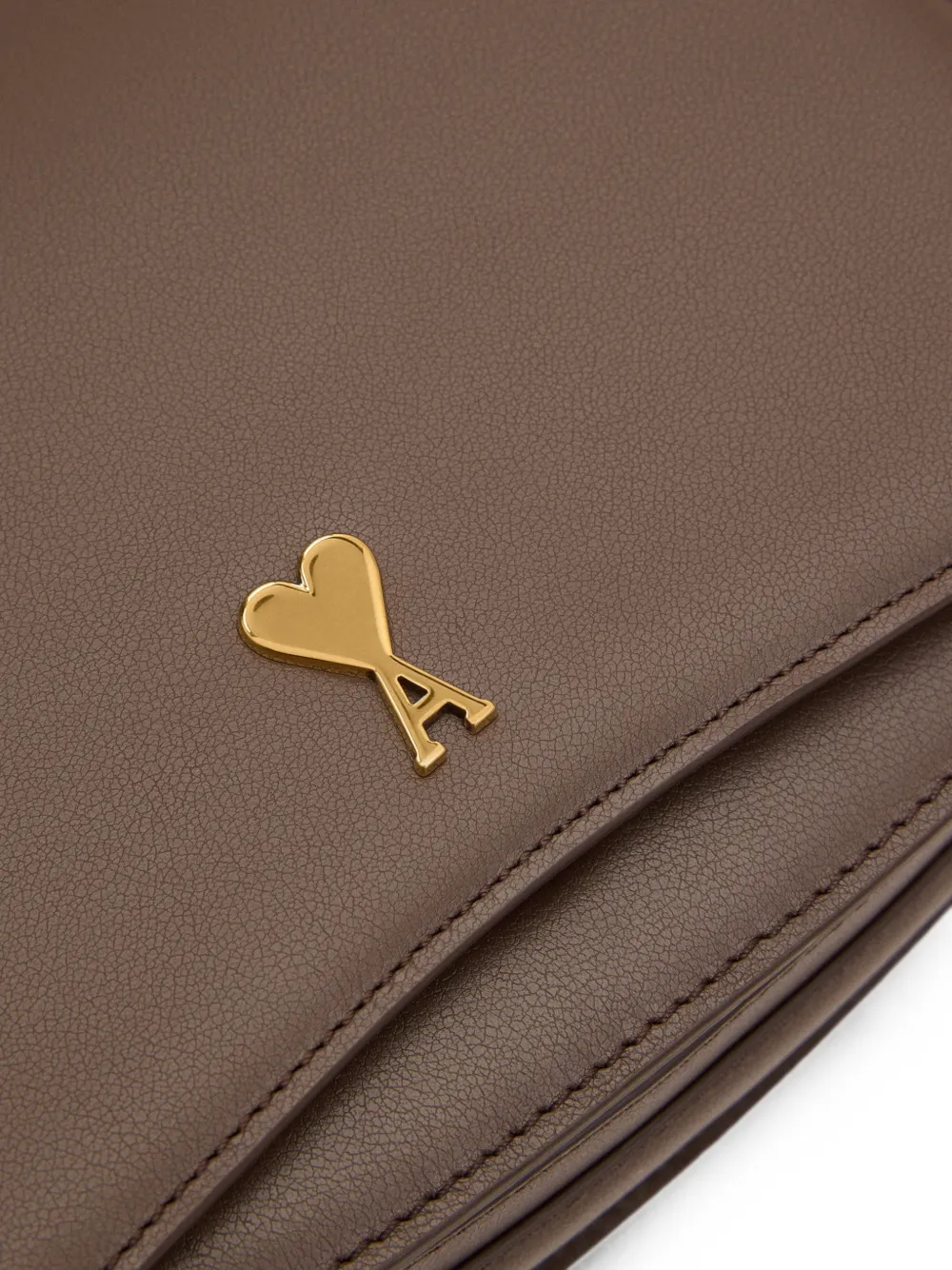 AMI Paris Leren Paris tas Bruin