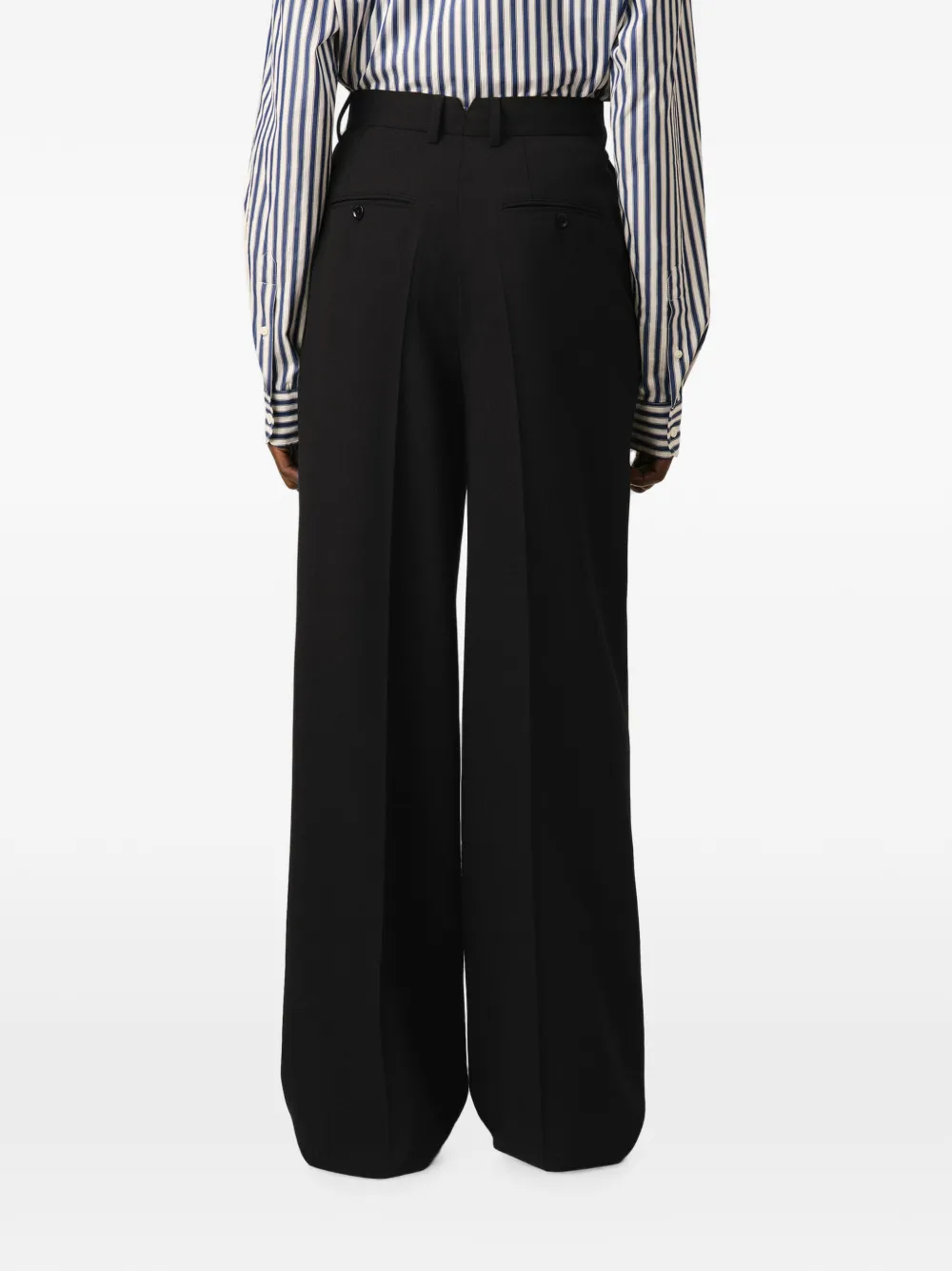 AMI Paris Broek met wijde pijpen Zwart