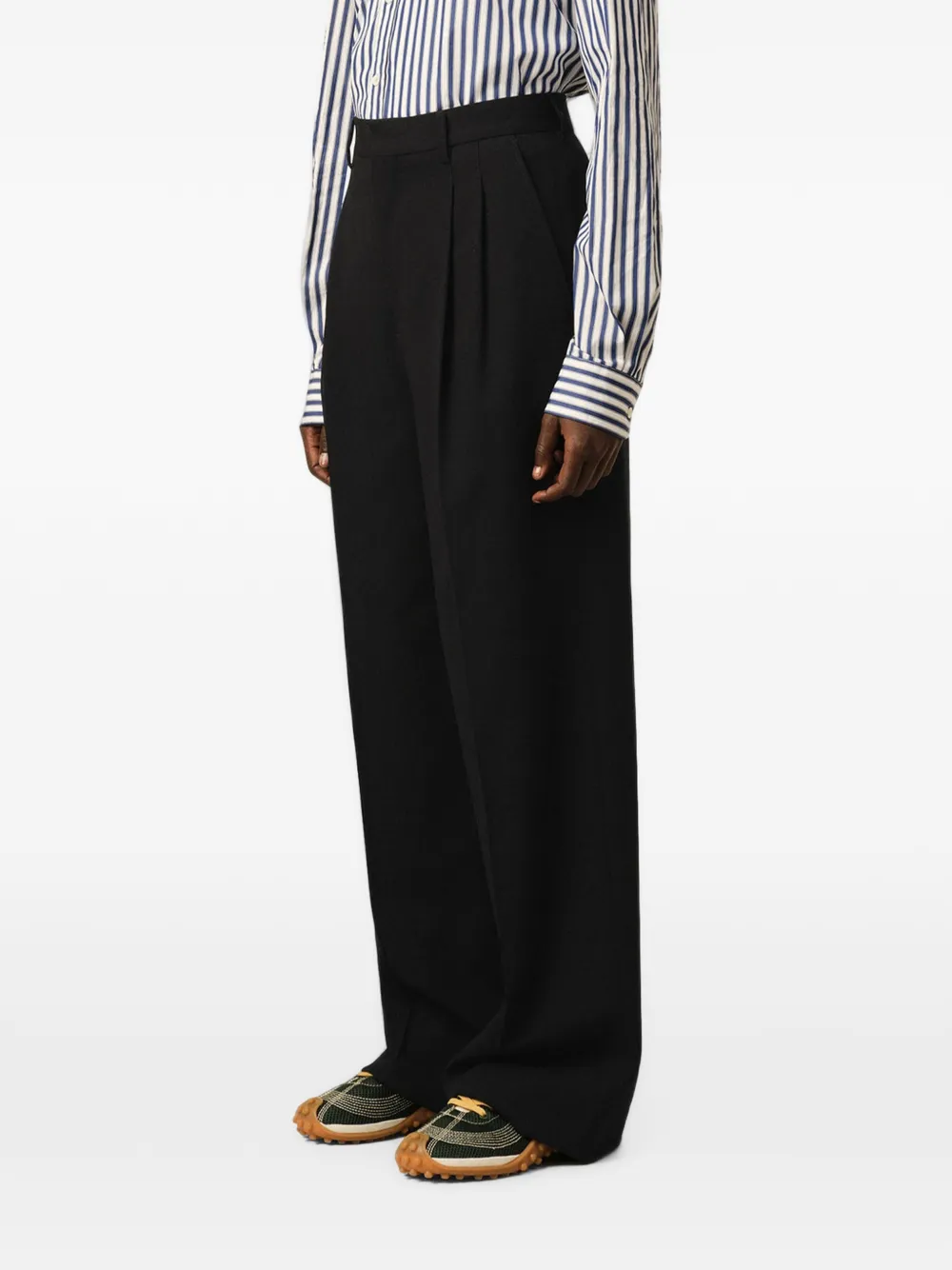 AMI Paris Broek met wijde pijpen Zwart