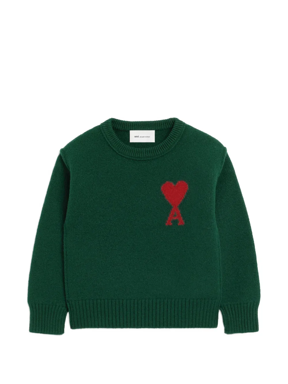 AMI Paris Maglione Ami de Coeur girocollo in lana - Verde