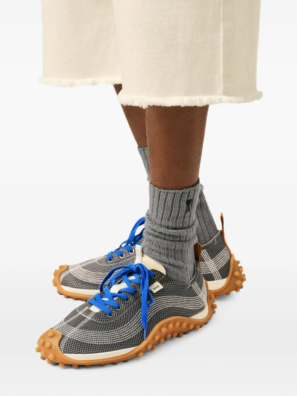 AMI Paris Mesh Mirage sneakers Grijs