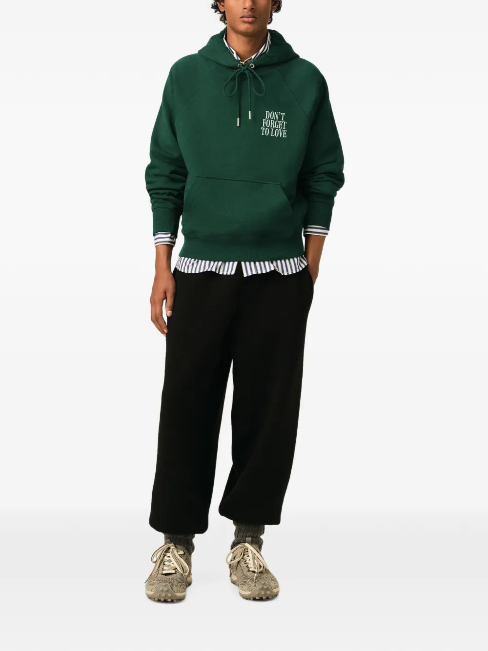 AMI Paris Katoenen hoodie met tekst Groen