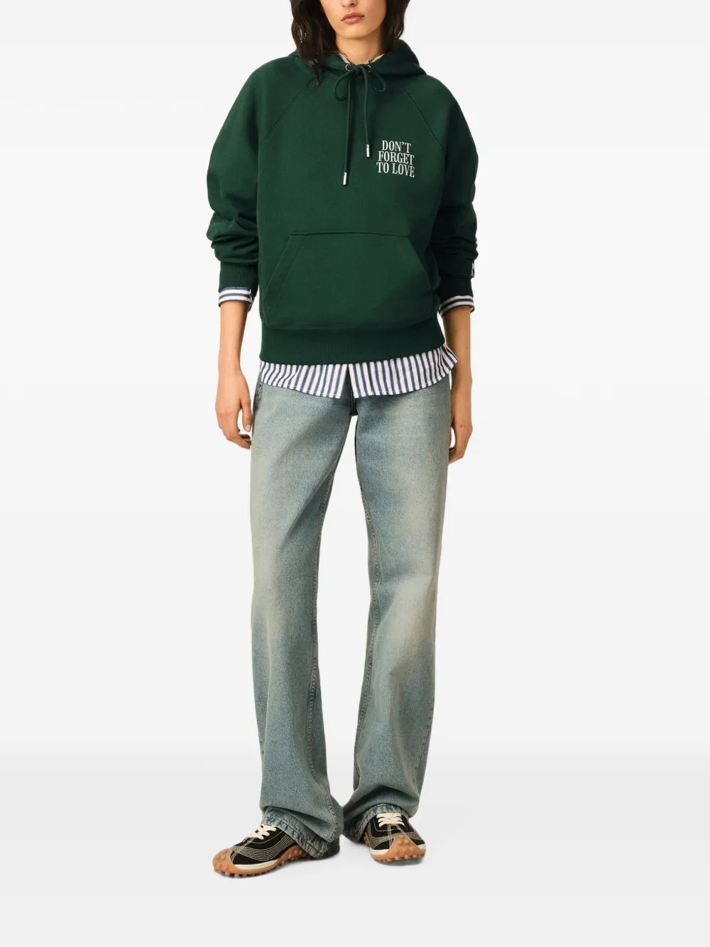 AMI Paris Katoenen hoodie met tekst Groen