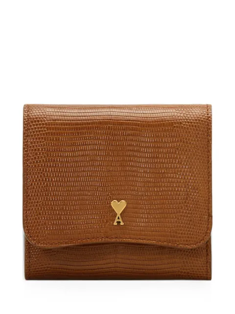 AMI Paris lizard-embossed Paris Paris leather compact wallet