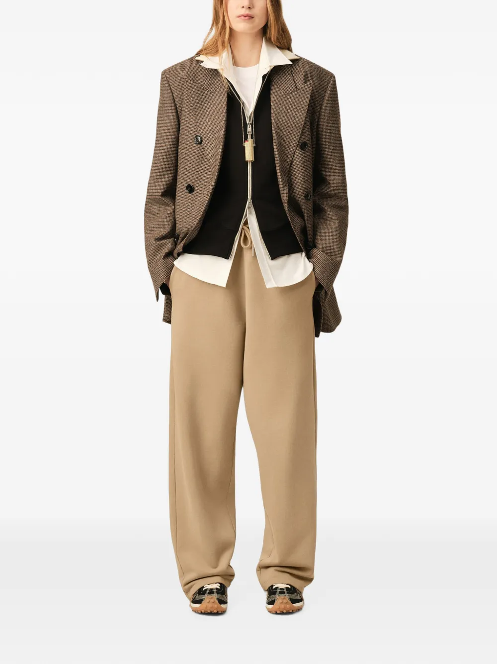 AMI Paris Katoenen trainingsbroek met Ami de Coeur Beige