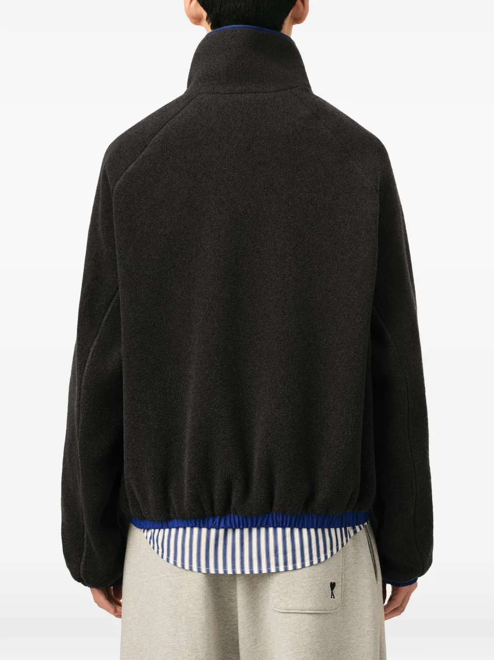 AMI Paris Fleece jack met Ami-patch Grijs