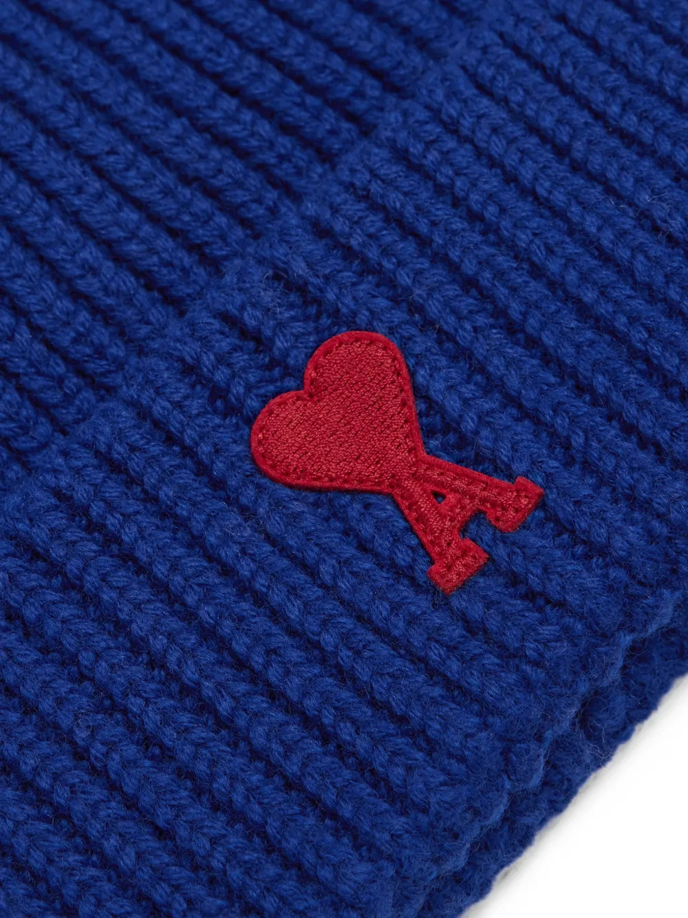 AMI Paris Wollen muts met Ami de Coeur Blauw