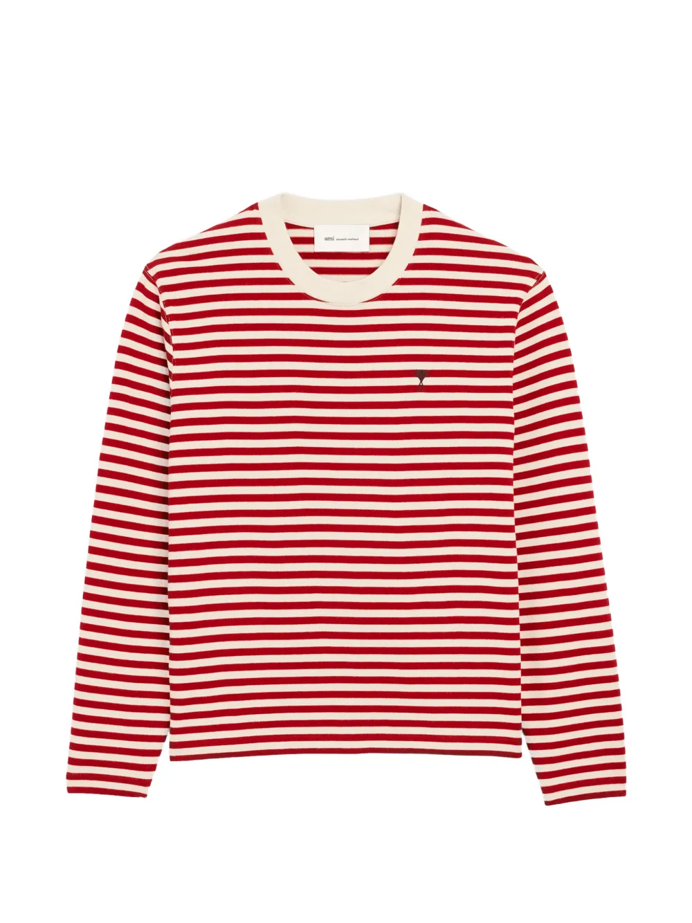 AMI Paris Mariniere T-Shirt aus Baumwolle mit Ami de Coeur - Rot