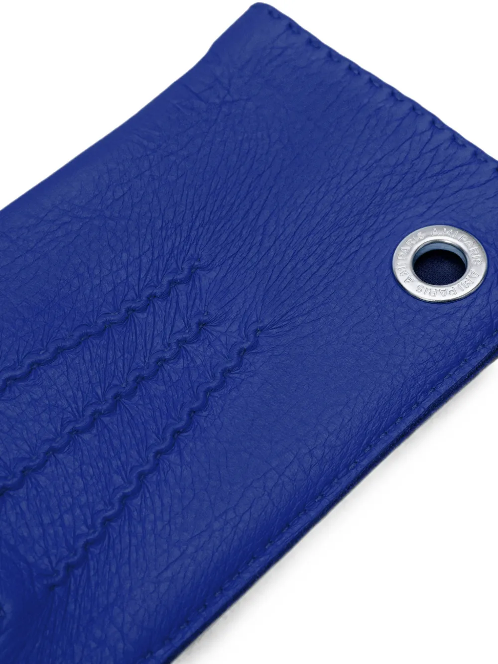 AMI Paris Handschoenen van gekorreld leer Blauw