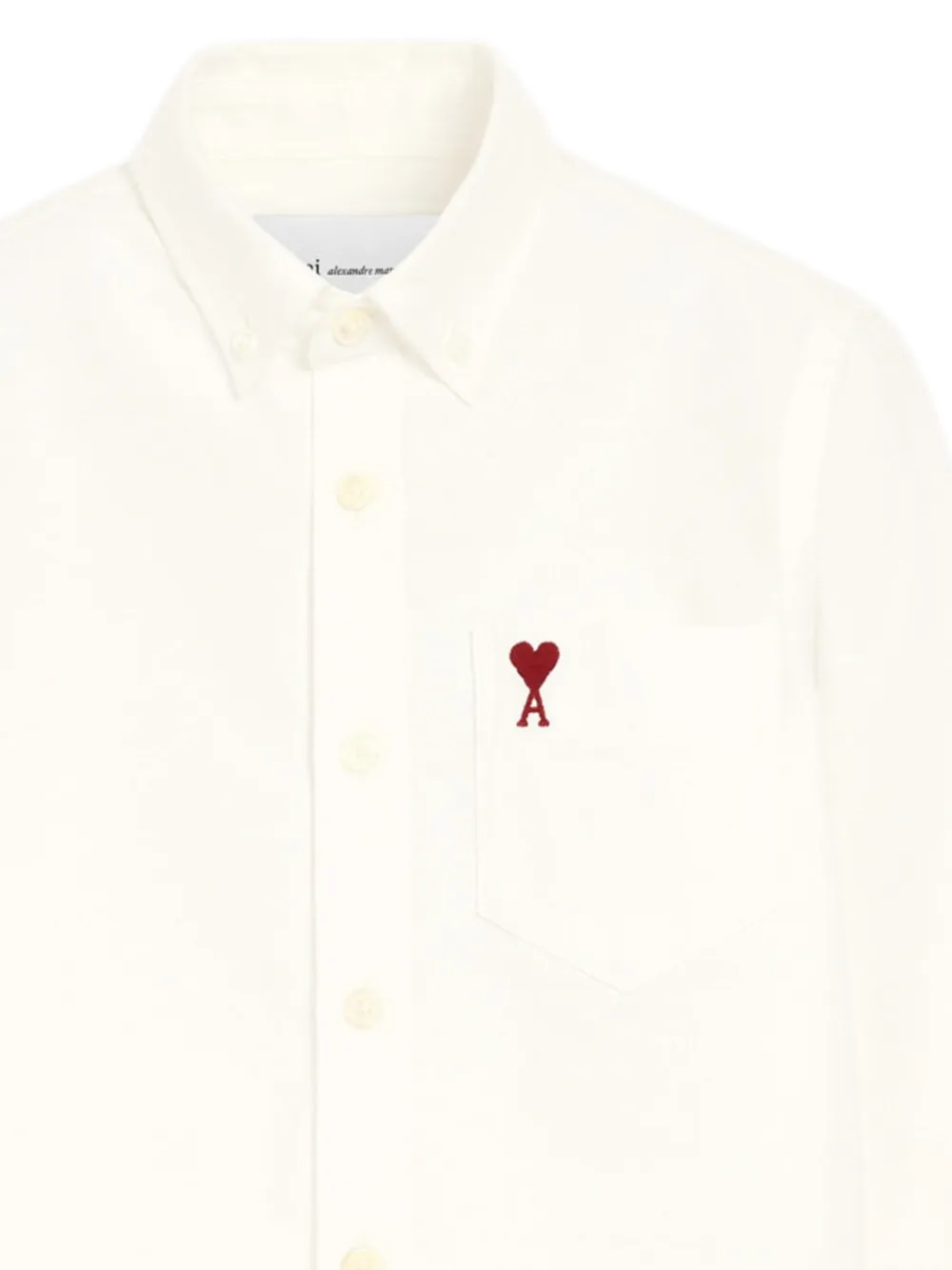 AMI Paris Katoenen shirt met Ami de Coeur Wit