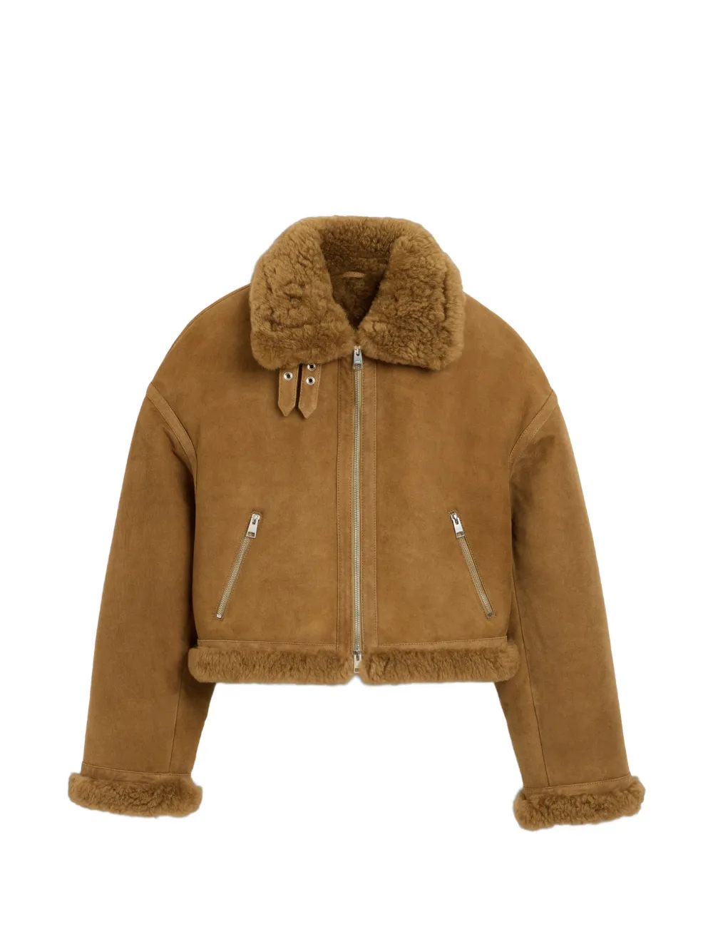 AMI Paris Giacca modello aviator in shearling - Marrone