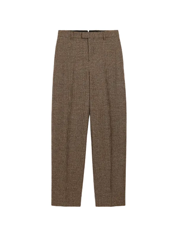 Ami Paris Brown Houndstooth Balloon-fit Wool Trousers