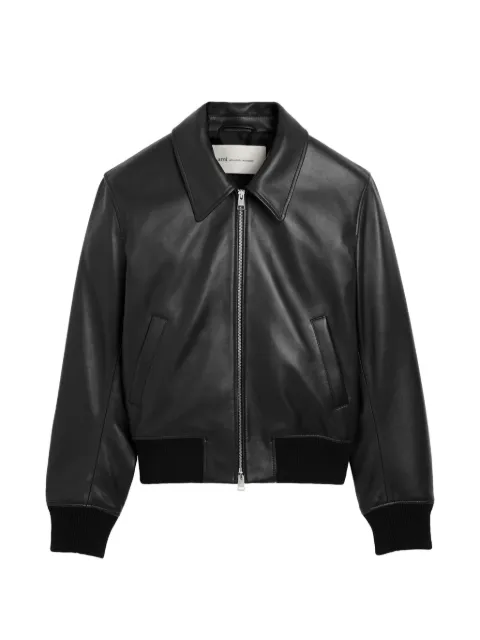 AMI Paris lamb-leather zipped jacket