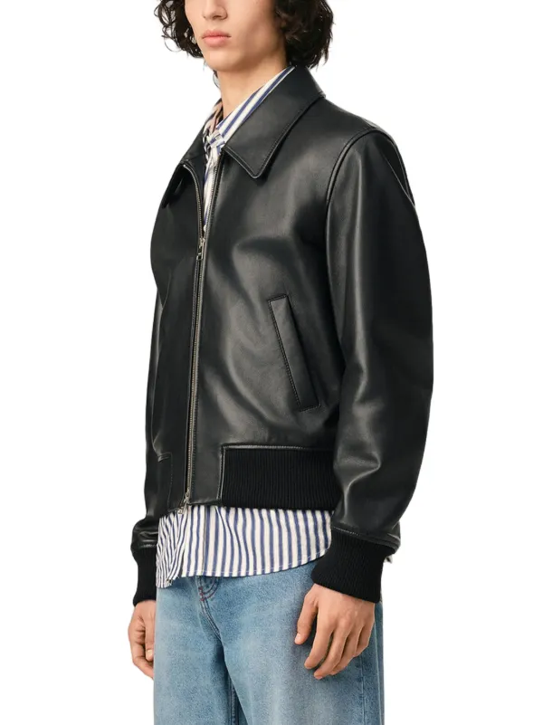 AMI Paris lamb-leather Zipped Jacket | Black | FARFETCH