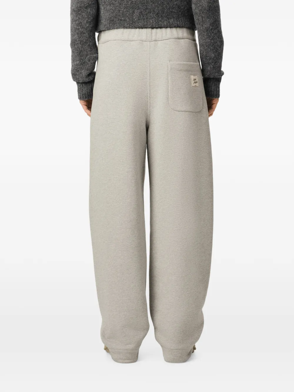 AMI Paris Grijze katoenen trainingsbroek met Heritage -label Grijs