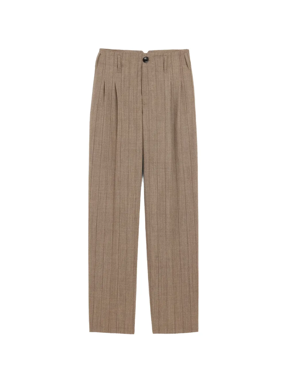 AMI Paris Pantaloni a righe in lana con pieghe - Marrone
