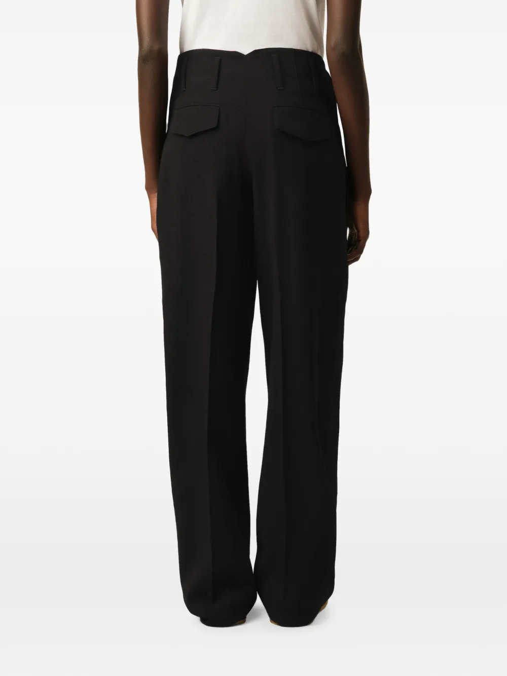 AMI Paris Wollen broek met plooien Zwart
