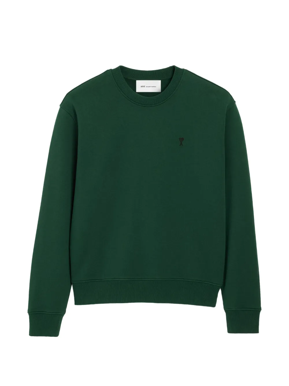 Ami Alexandre Mattiussi Cotton Sweatshirt With Ami De Coeur In Green