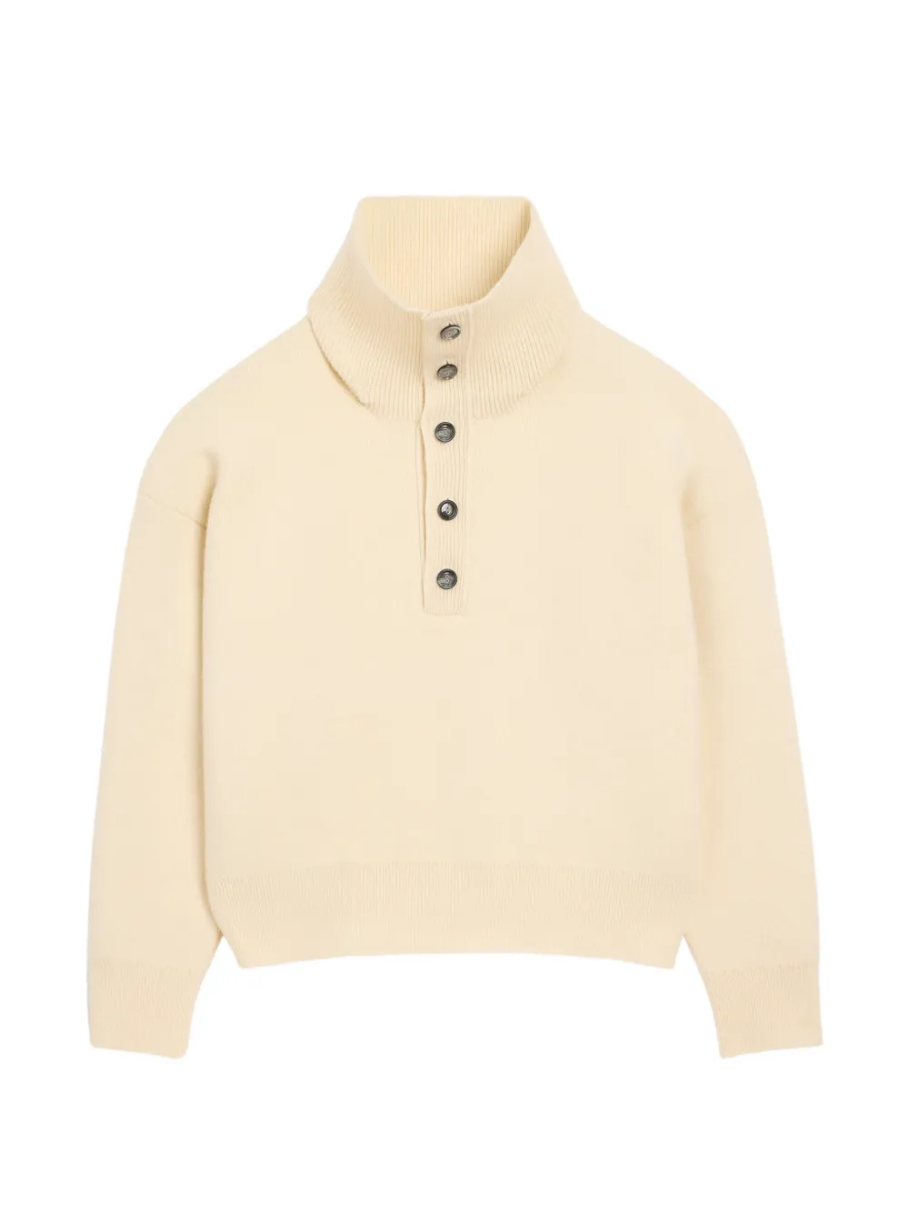 Ami Alexandre Mattiussi High Buttoned Collar Wool Sweater In Multi