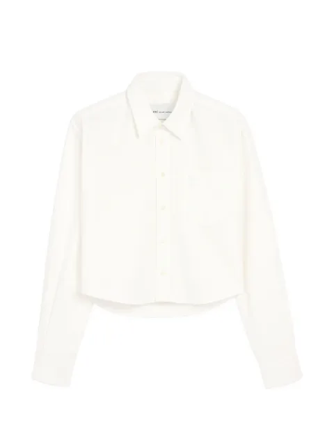 AMI Paris camisa corta de algodón blanco con Ami de Coeur en relieve