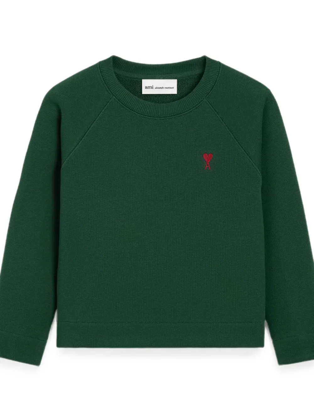 AMI Paris Katoenen sweater met Ami de Coeur Groen