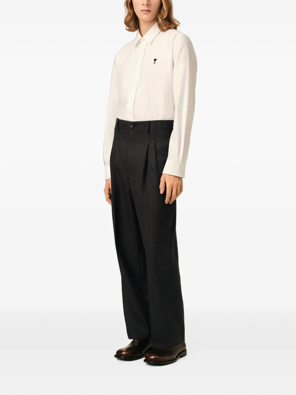 AMI Paris Gestreepte pantalon Grijs