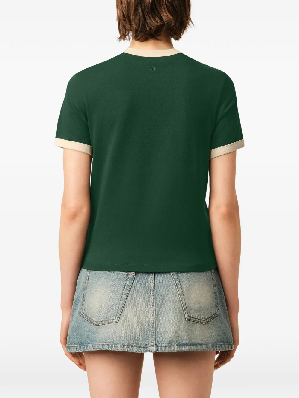 AMI Paris Katoenen T-shirt met Ami de Coeur Groen