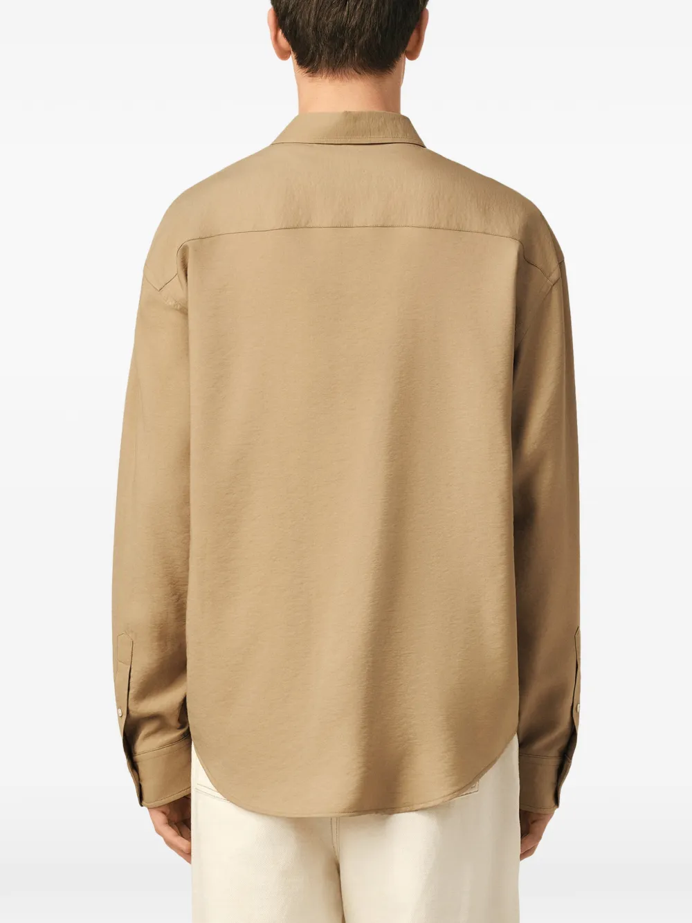 AMI Paris Boxy viscose twill shirt Beige