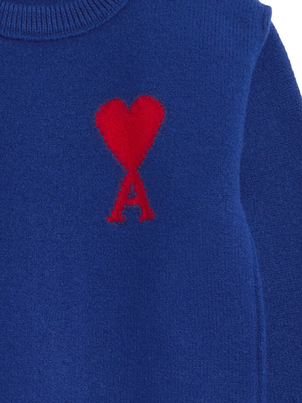 AMI Paris Ami De Coeur wollen trui met ronde hals Blauw