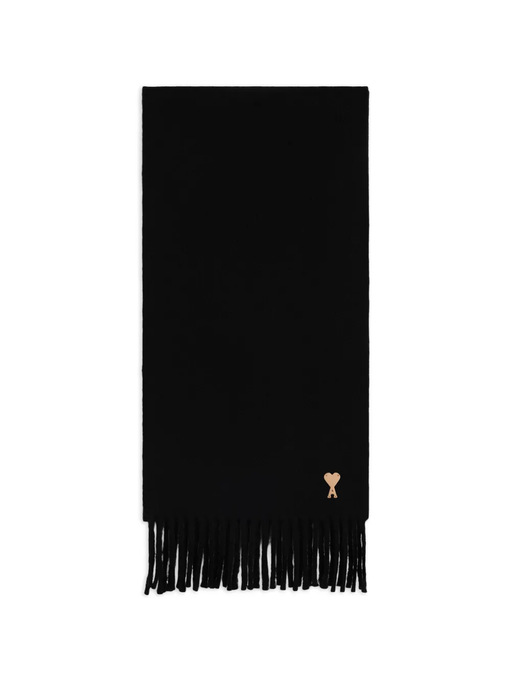 AMI Paris Sciarpa in lana con applicazione Ami de Coeur - Nero