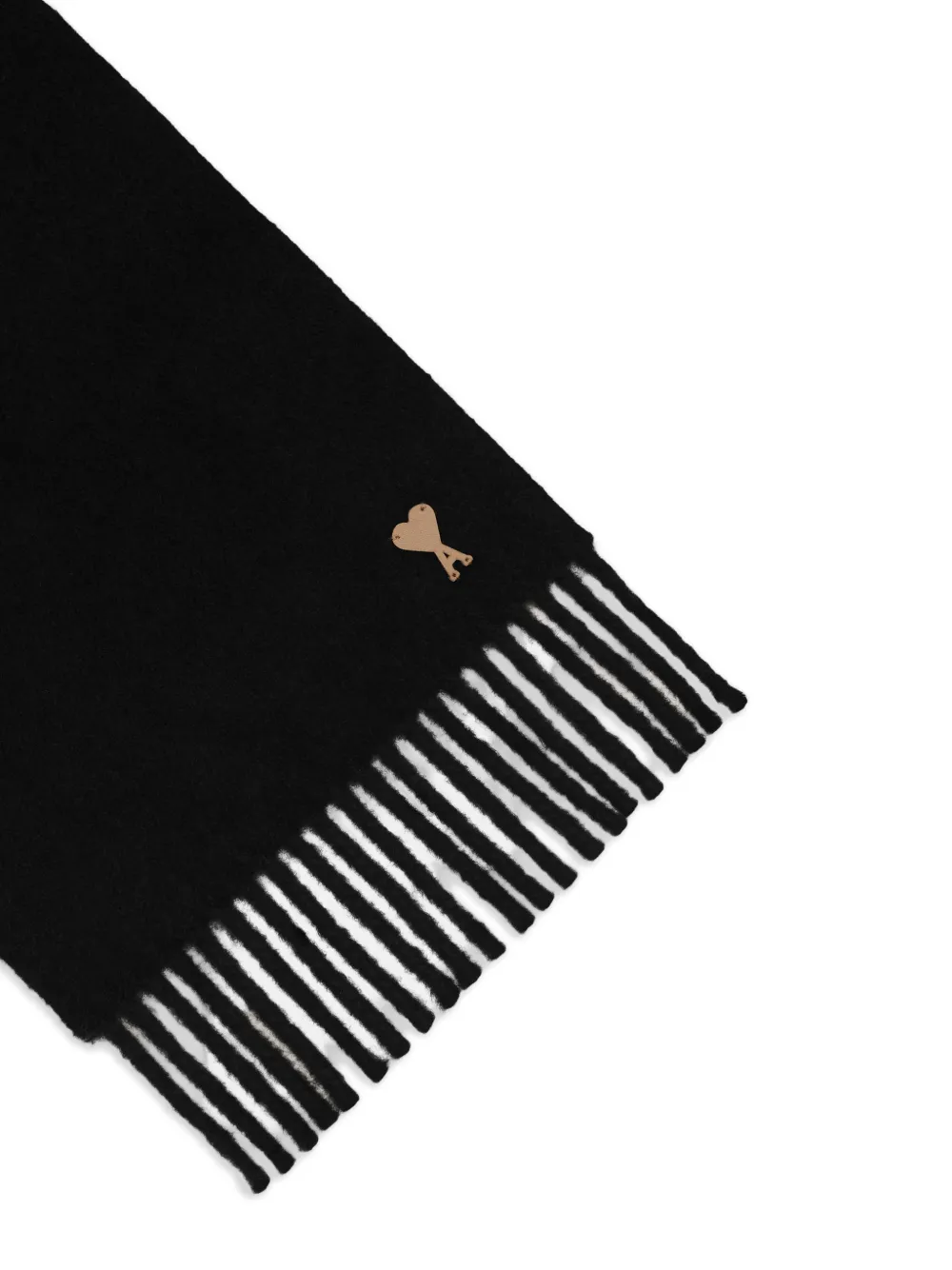 AMI Paris Wollen sjaal met Ami de Coeur-patch Zwart