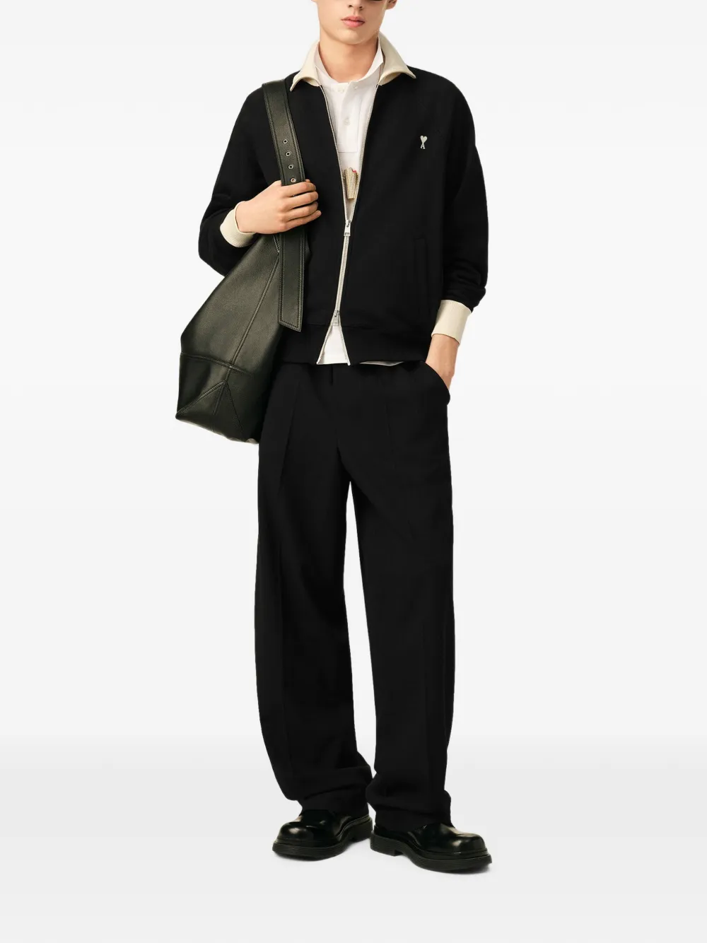 AMI Paris Broek met elastische taille Zwart