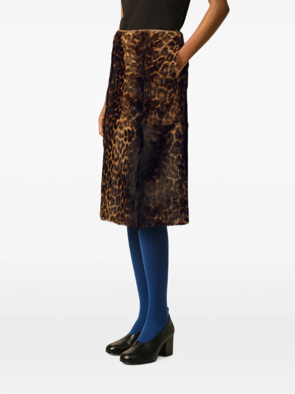 AMI Paris Midi-rok met luipaardprint Bruin