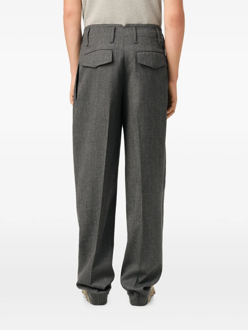 AMI Paris Wollen broek met plooien Grijs