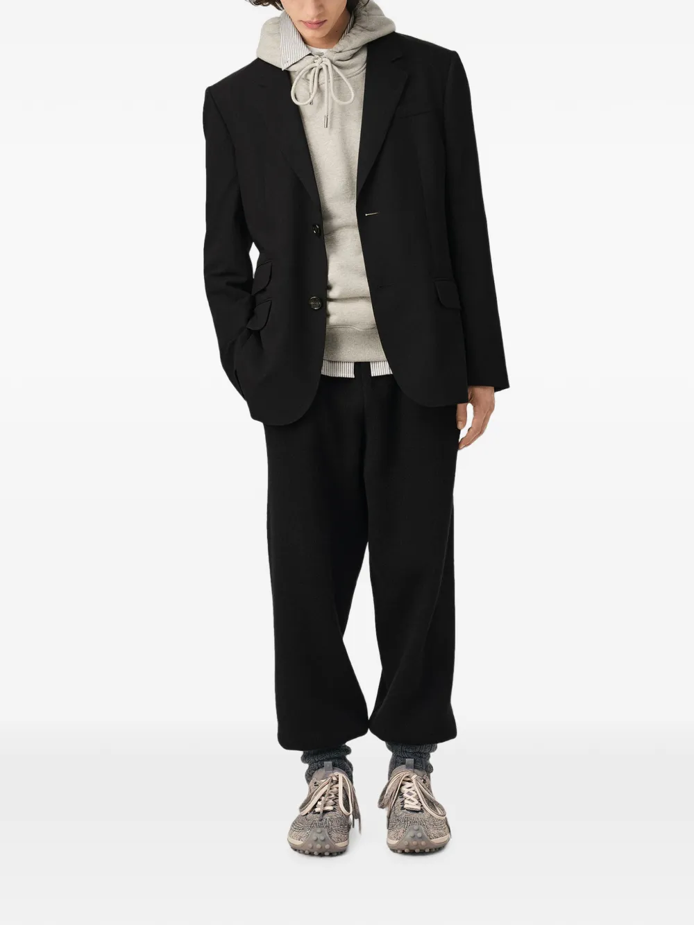 AMI Paris Wollen blazer met enkele rij knopen Zwart
