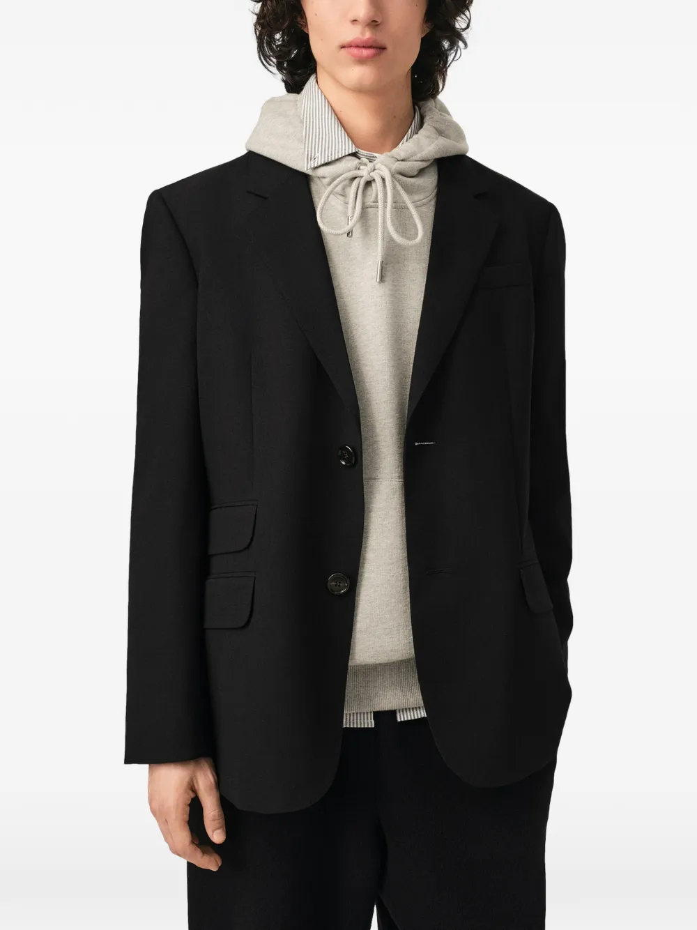 AMI Paris Wollen blazer met enkele rij knopen Zwart