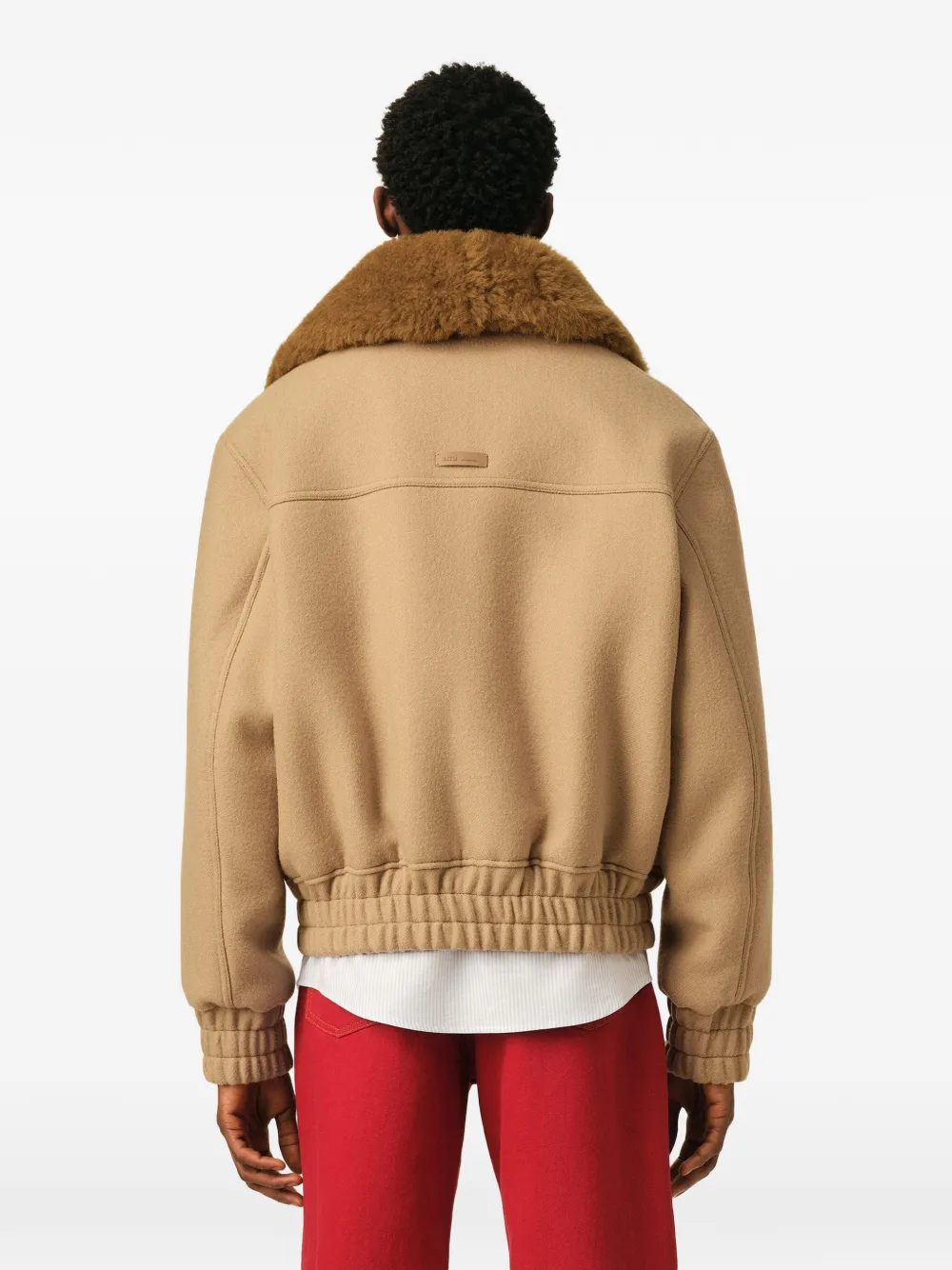 AMI Paris Wollen gewatteerd jack Beige