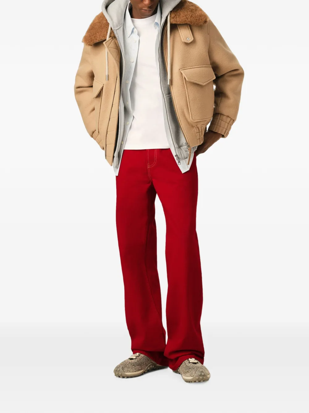 AMI Paris Wollen gewatteerd jack Beige